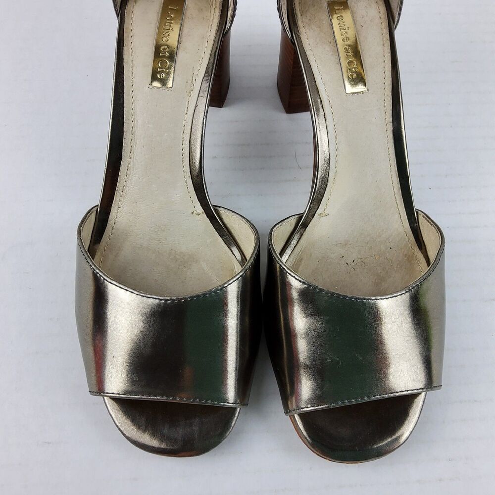 Louise Et Cie Women's Lo-Karisa Metallic Bronze Heels Sandals Size 7.5M - Picture 3 of 8